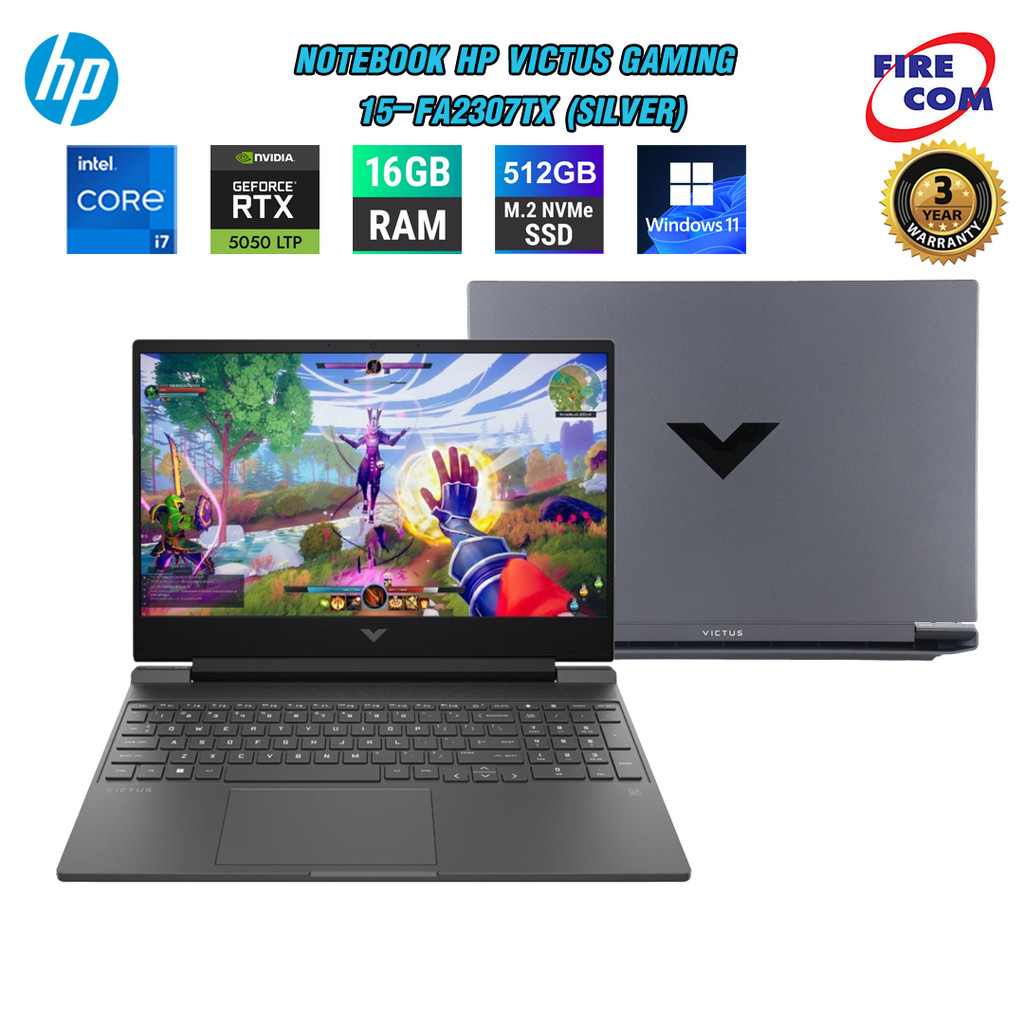 โน๊ตบุ๊ค Notebook HP Victus Gaming 15-fa2307TX (Silver) ลงโปรแกรมพร้อมใช้งาน สามารถออกใบกำกับภาษีได้