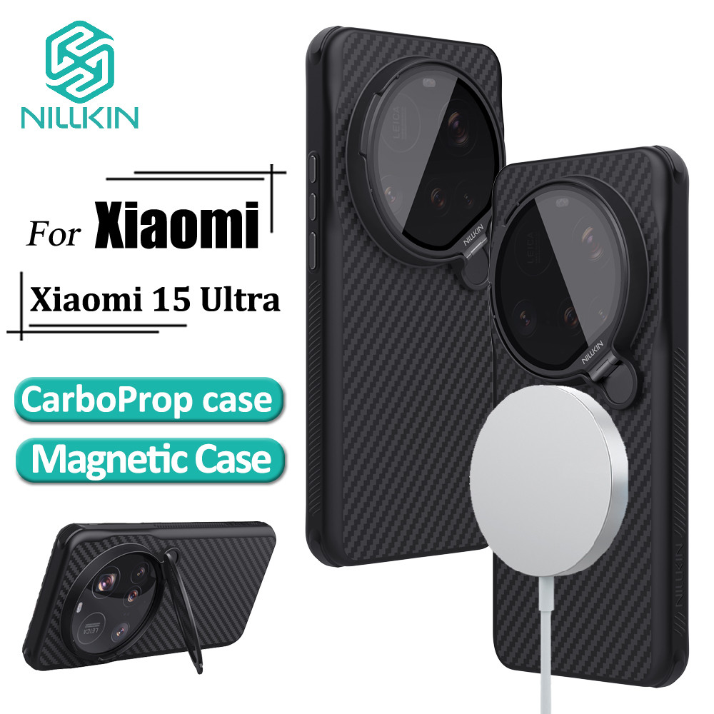 Nillkin CarboProp Flip Cover Case สําหรับ Xiaomi 17 Ultra / 15 Ultra Aramid Fiber + TPU เคสแม่เหล็ก
