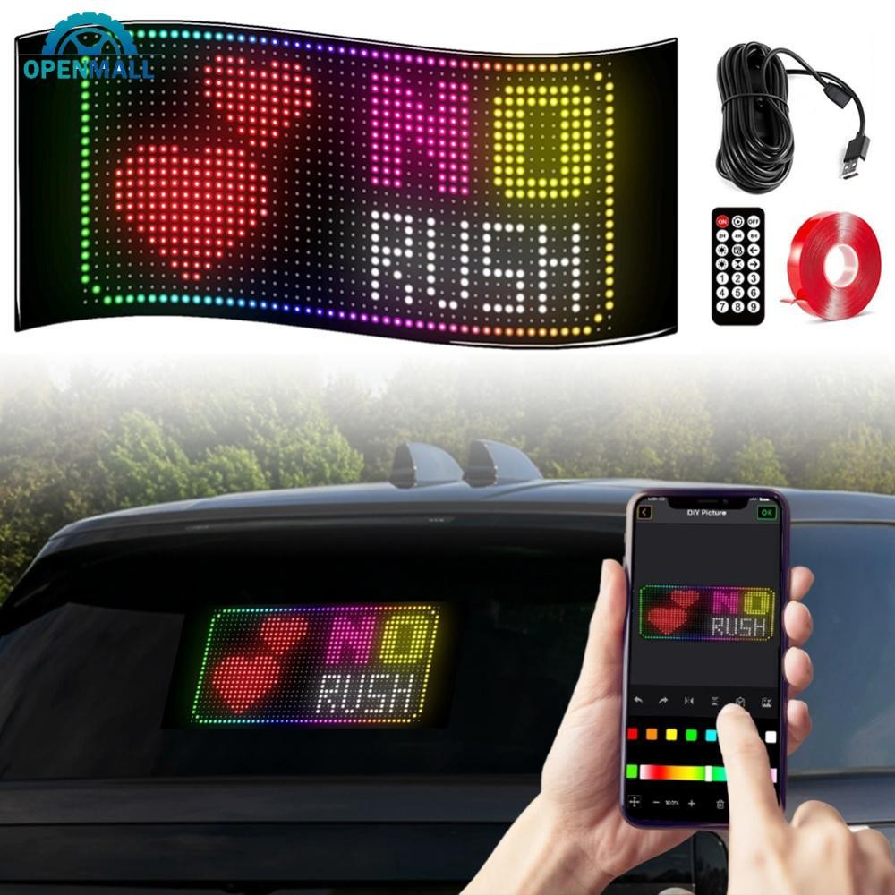 OPENMALL รถ RGB LED Matrix Pixel แผงโปรแกรม LED ป้ายรถบรรทุกตาป้ายภาพเคลื่อนไหวบลูทูธ App ควบคุมยืดห
