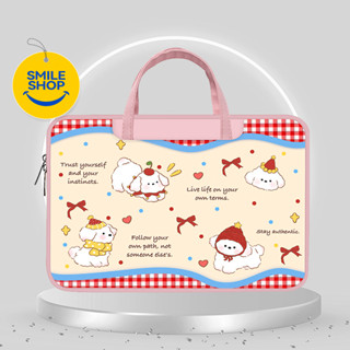 สาวสีชมพู กระเป๋าแล็ปท็อปน่ารัก ลายการ์ตูนลูกสุนัข ใส่แล็ปท็…