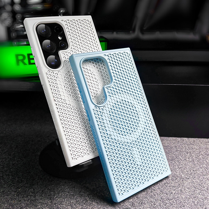 คุณภาพสูงรังผึ้ง Cooling กันกระแทกแม่เหล็กเคสโทรศัพท์สําหรับ Samsung Galaxy S25 S24 S23 S22 Ultra Plus Slim ด้านข้าง Anti-Slip ป้องกันปลอกกระจายความร้อนปกหลัง