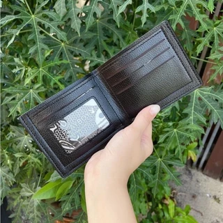 กระเป๋าสตางค์หนังผู้ชาย พับคู่ ทนทาน ช่องใส่บัตรเครดิต ช่องเสียบการ์ดหลาย พื้นผิววินเทจ ซองการ์ด