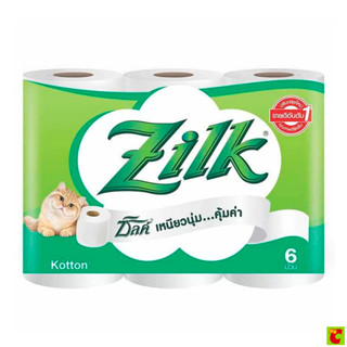 ซิลค์ คอตตอน กระดาษทิชชู ความยาวมาตรฐาน x 6 ชิ้น