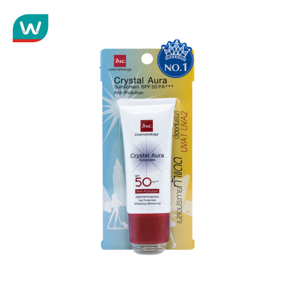 BSC บีเอสซี คริสตัล ออร่า ซันสกรีน แอนตี้ พอลุชั่น SPF50 PA+++ 25ก.