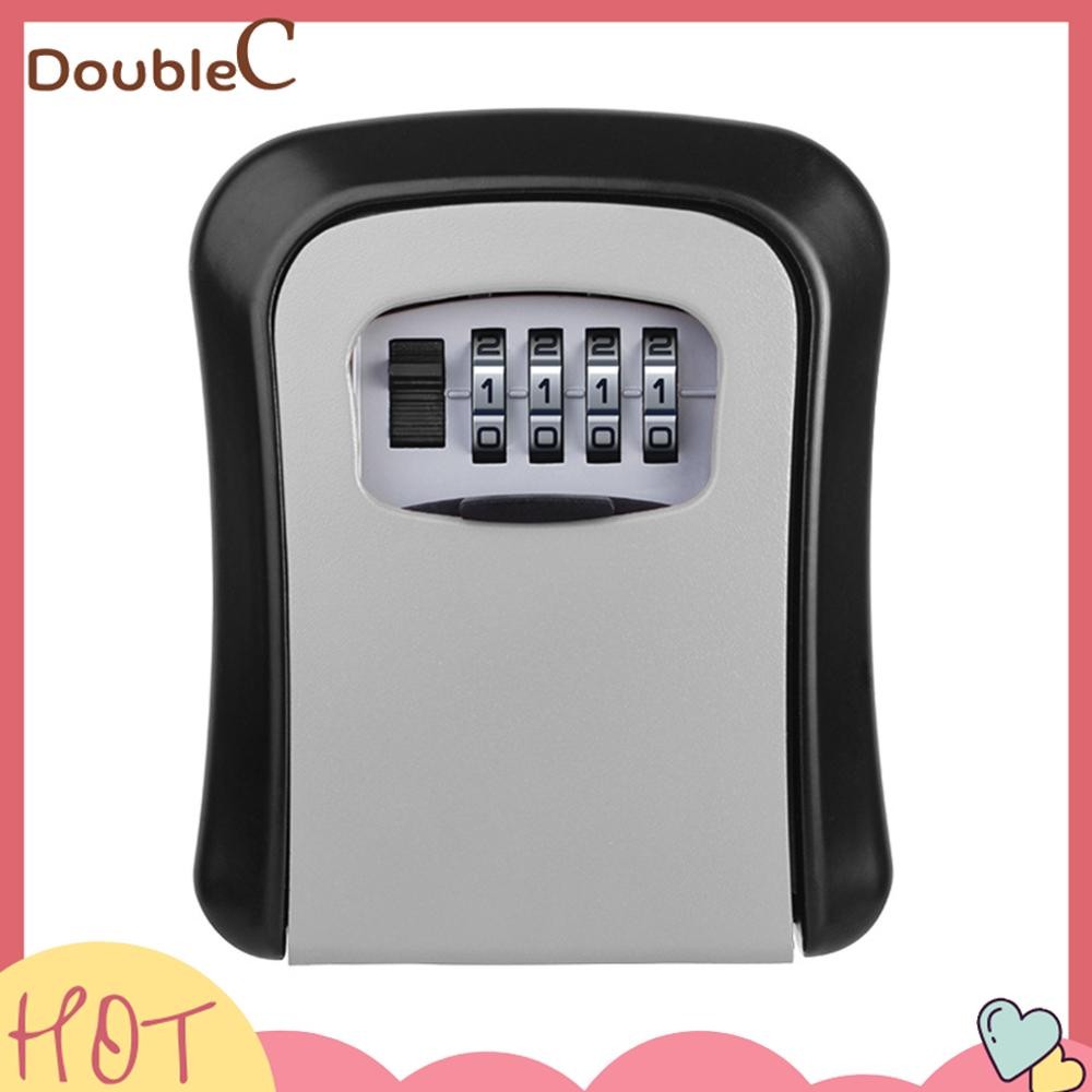Double C .✿   กล่องล็อคกุญแจติดผนังพร้อม 4 หลักรหัสล็อครหัสผ่านล็อคกล่องเก็บฝุ่นเก็บได้ถึง 5 กุญแจสําหรับบ้านโรงเรียนโรงแรมสถานที่ก่อสร้าง