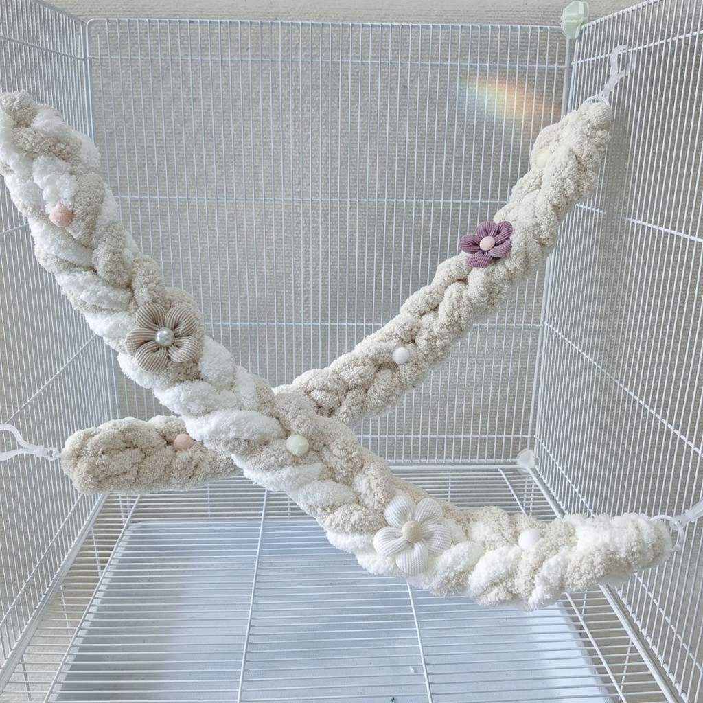 蜜袋鼯攀爬绳可爱小花啃咬玩具花枝鼠悬挂装饰用品仓鼠熊鹦鹉秋千Sugar glider climbing rope cute little flower gnawing toy flower20250810