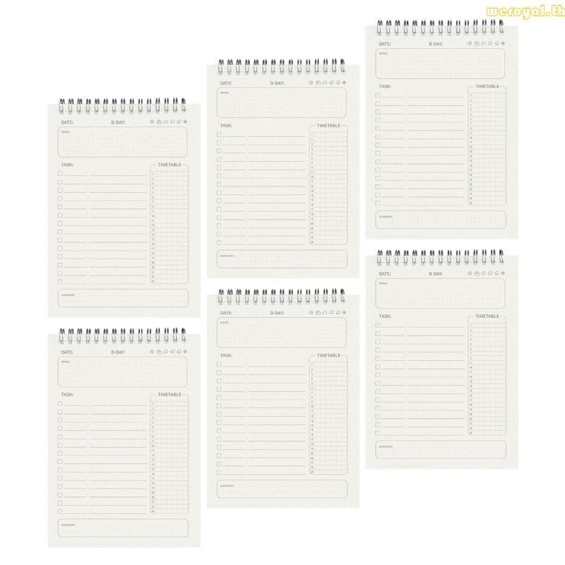 Weroyal Daily Planner Notebook Twin Coil Binding Daily Planner สําหรับ Scheduling Noting
