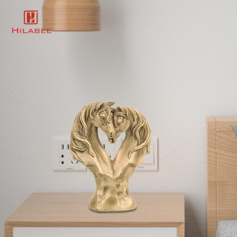 [UsusexaMY] Loving Horses Figurine สัตว์หัวหน้าอกรูปปั้น DIY ตกแต่งที่ไม่ซ้ํากัน Nuzzling Equine ประ