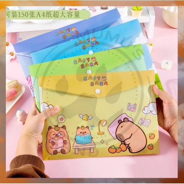 แผนที่พลาสติกปุ่มสีพาสเทล MUMUSLAND พร้อม KAPIBARA & DOFF MOTIF F4 FOLIO S-PO031