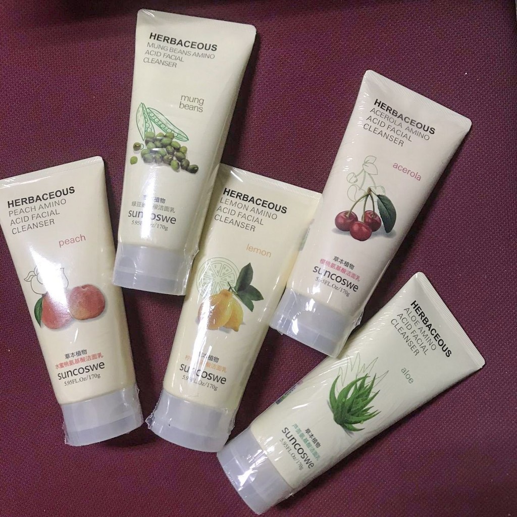 Hong Kong Feishi SHOP น้ํายาทําความสะอาดผิวหน้าผู้ชายผู้หญิงว่านหางจระเข้มะนาวทําความสะอาดผิวหน้าให้