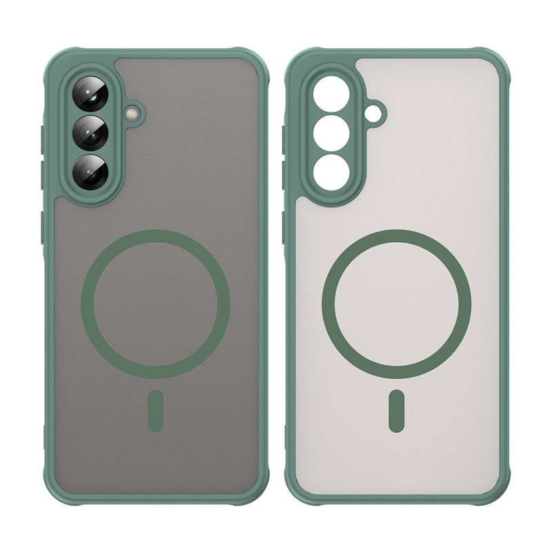 สําหรับ Samsung Galaxy A56 A36 A55 5G, S24 FE กรณี ELVEV แปรง Hard PC Frosted โปร่งแสงดูดฝาครอบโทรศัพท์