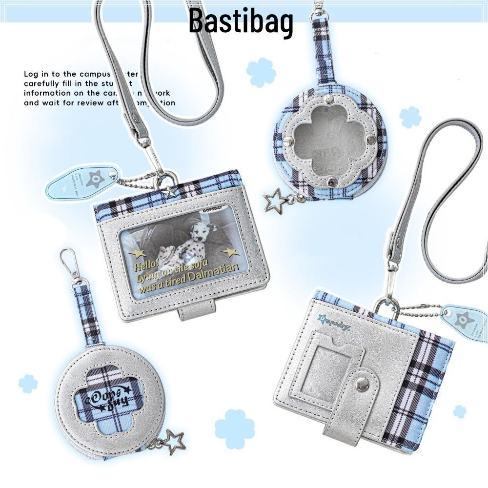 BASTIBAG Card Bag, Casual Versatile Zero Wallet, Plaid Portable ID Storage Bag