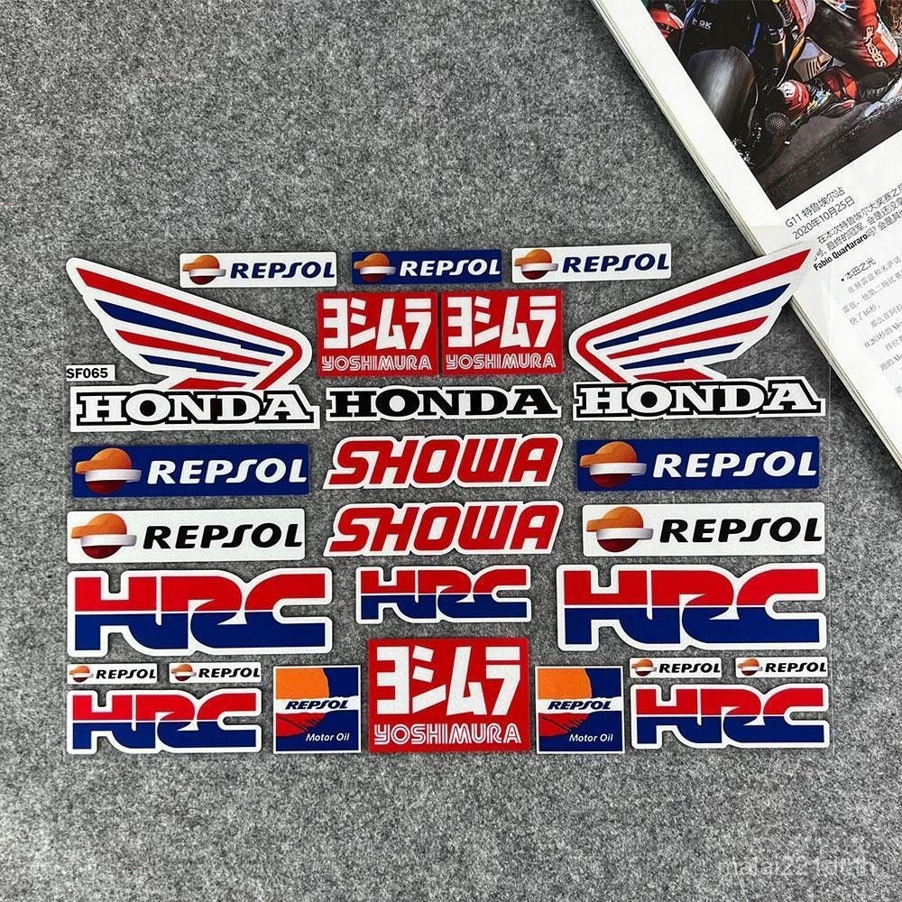 เหมาะสําหรับรถจักรยานยนต์ฮอนด้าสติกเกอร์สะท้อนแสงดัดแปลงฮอนด้าปีกโลโก้รถ CBR HRC หมวกกันน็อค Decals 