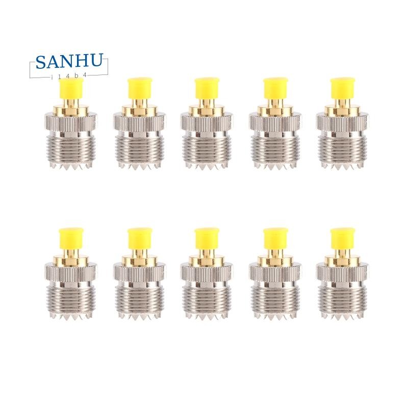 10 ชิ้น SMA Female to UHF Female Coaxial Connector อะแดปเตอร์ใหม่ SO-239 SO239 ถึง SMA