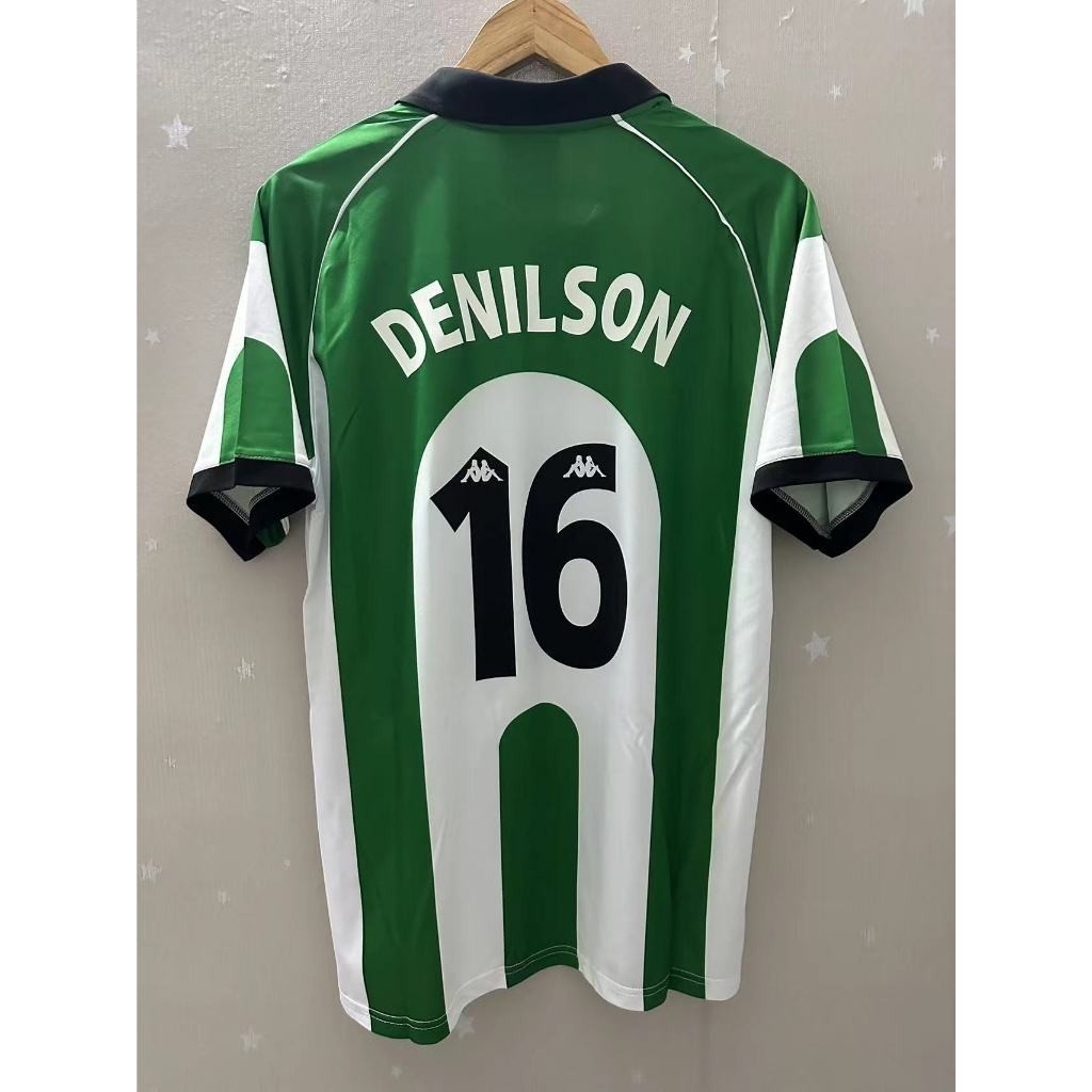 รูปแบบใหม่98-99 Real Betis Home DENILSON Retro Football Jersey เสื้อยืดที่กําหนดเอง Terry66