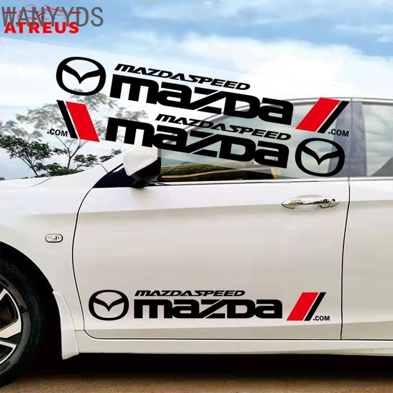 WY Mazda สติกเกอร์รถประตูอัตโนมัติด้านข้าง Body Decor Decals Anti-scratch ฝาครอบรอยขีดข่วนสําหรับ MA
