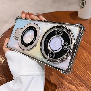 สําหรับ Honor X9C X9A X9B Honor X9C สมาร์ท 5G แหวนยึดแม่เหล็กชุบเคสโทรศัพท์กล้องป้องกัน Kickstand กันกระแทกซิลิโคนนุ่ม