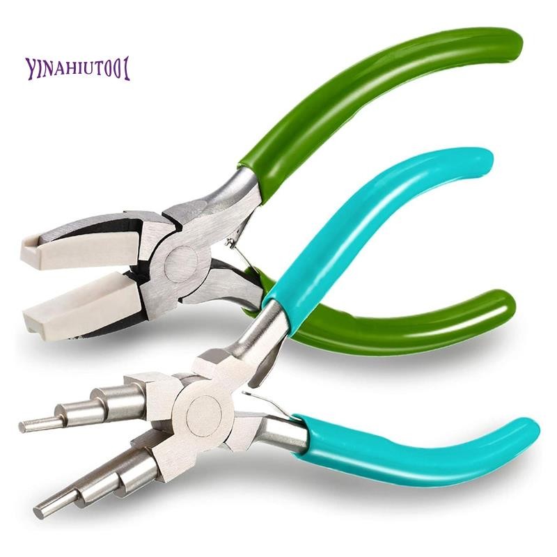 Yinahiut0012 ชิ้นเครื่องประดับทําเครื่องมือ 6 ใน 1 เครื่องประดับคีมลวดดัดคีมสําหรับเครื่องประดับทําป