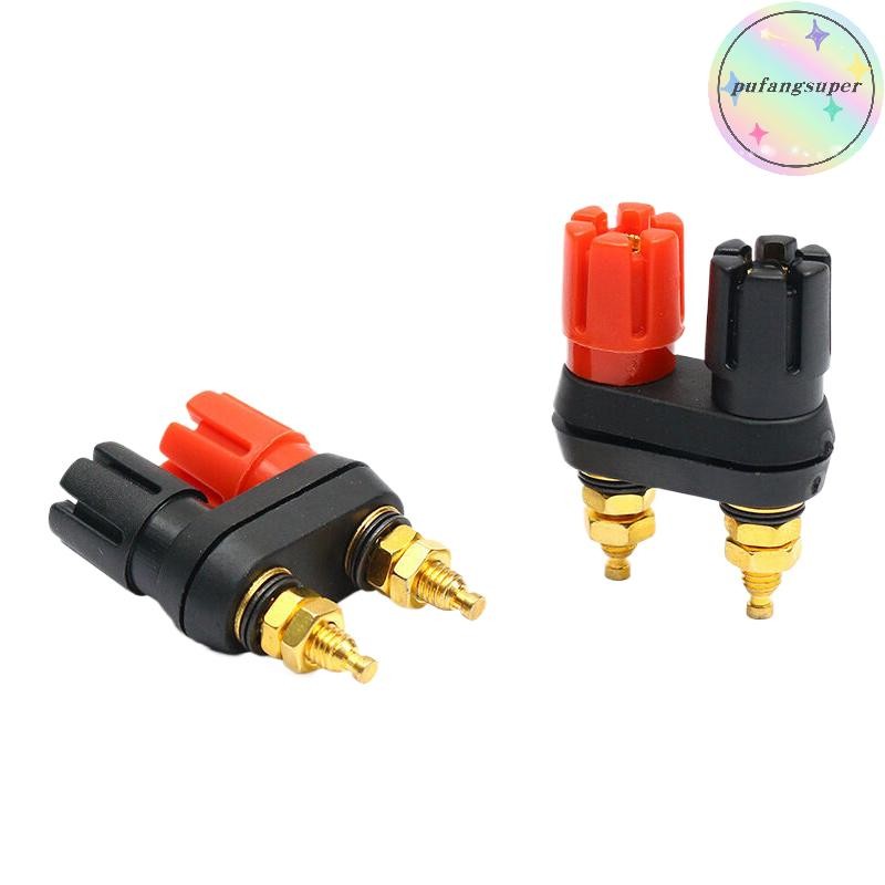 Pufangsuper ลําโพง Banana Plug Terminal Connector Banana Socket Dual Female Banana Plug สําหรับลําโพ