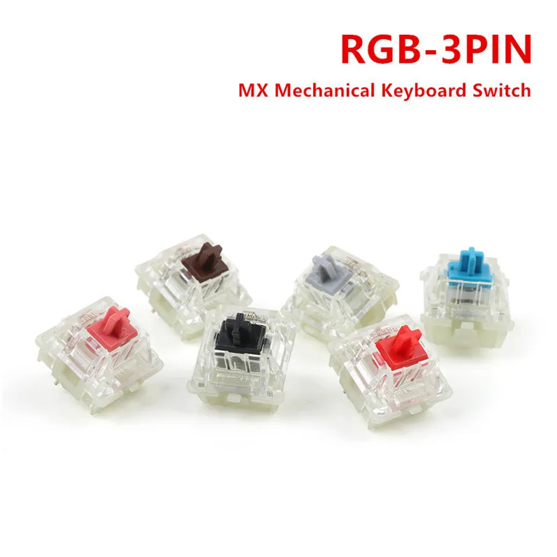 Cherry MX Mechanical Keyboard Switch Silver Red Black Blue Brown Silent Pink Shaft Switch 3-pin Cher