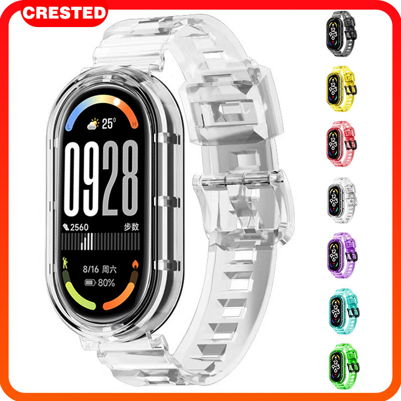 สายรัดกรณี TPU for Smartwatch Xiaomi Mi Band 10 9 8 NFC อุปกรณ์ป้องกันหน้าจอโปร่งใส Bracelet for MiBand 10