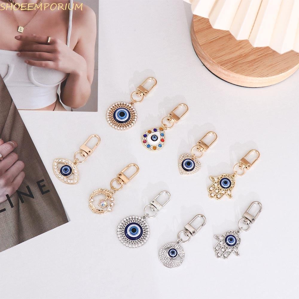SHOEEMPORIUM Evil Eye พวงกุญแจ Lucky Collection ของขวัญพวงกุญแจรถ Evil Eye Key Chain รถอุปกรณ์เสริม Key แหวน DIY เครื่องประดับพระพุทธรูปพวงกุญแจมือ
