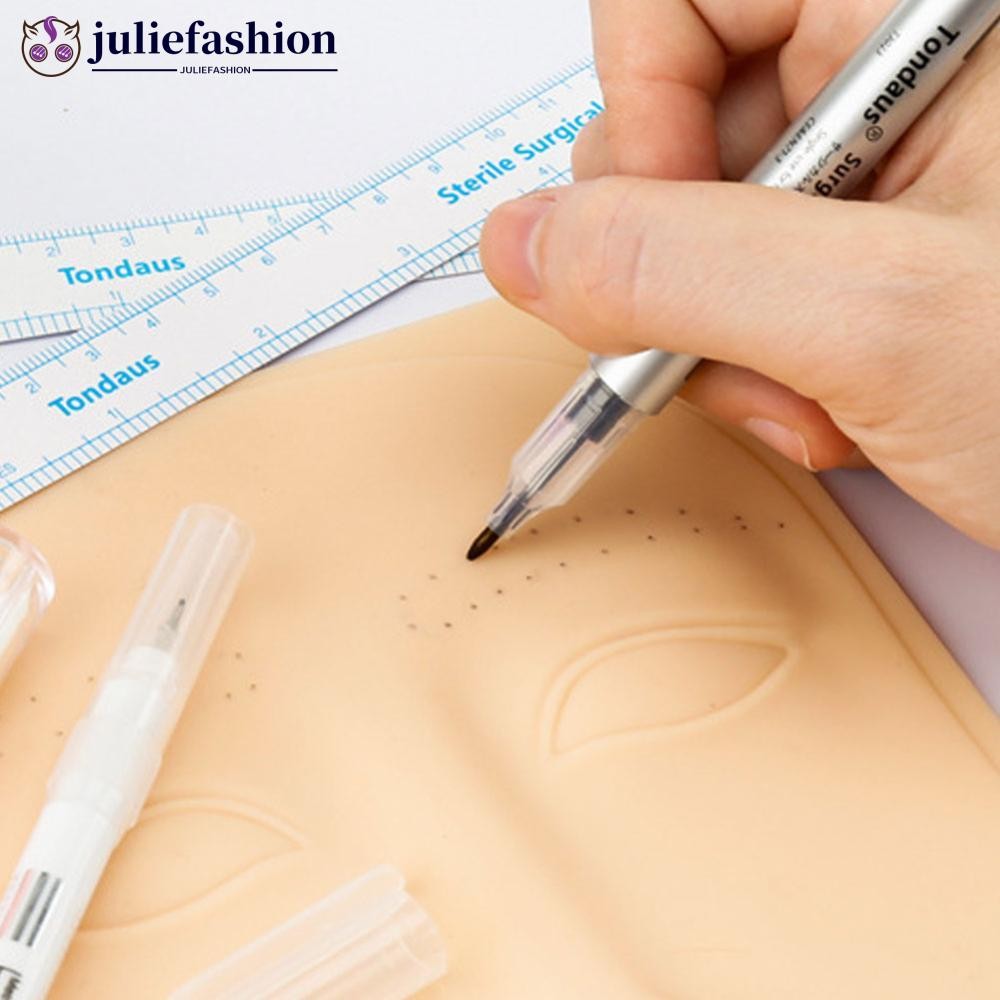 JULIEFASHION สไตล์เกาหลีชั่วคราว Tattoo Liner Marker ปากกา Professional Brow Shaping Dual Tip Marker