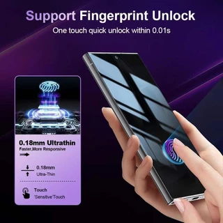 ฟิล์มกระจกกันมอง 0.18mm บาง จอโค้ง เต็มจอ กันแตก สแกนนิ้วมือได้ สำหรับ Samsung S24 S24PLUS S24UTLRA S25 S25PLUS S25UTLRA