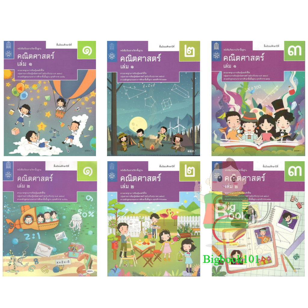 หนังสือเรียน คณิตศาสตร์ เล่ม 1 , เล่ม 2 ระดับชั้น ม.1 ม.2 ม.3 (สสวท.)