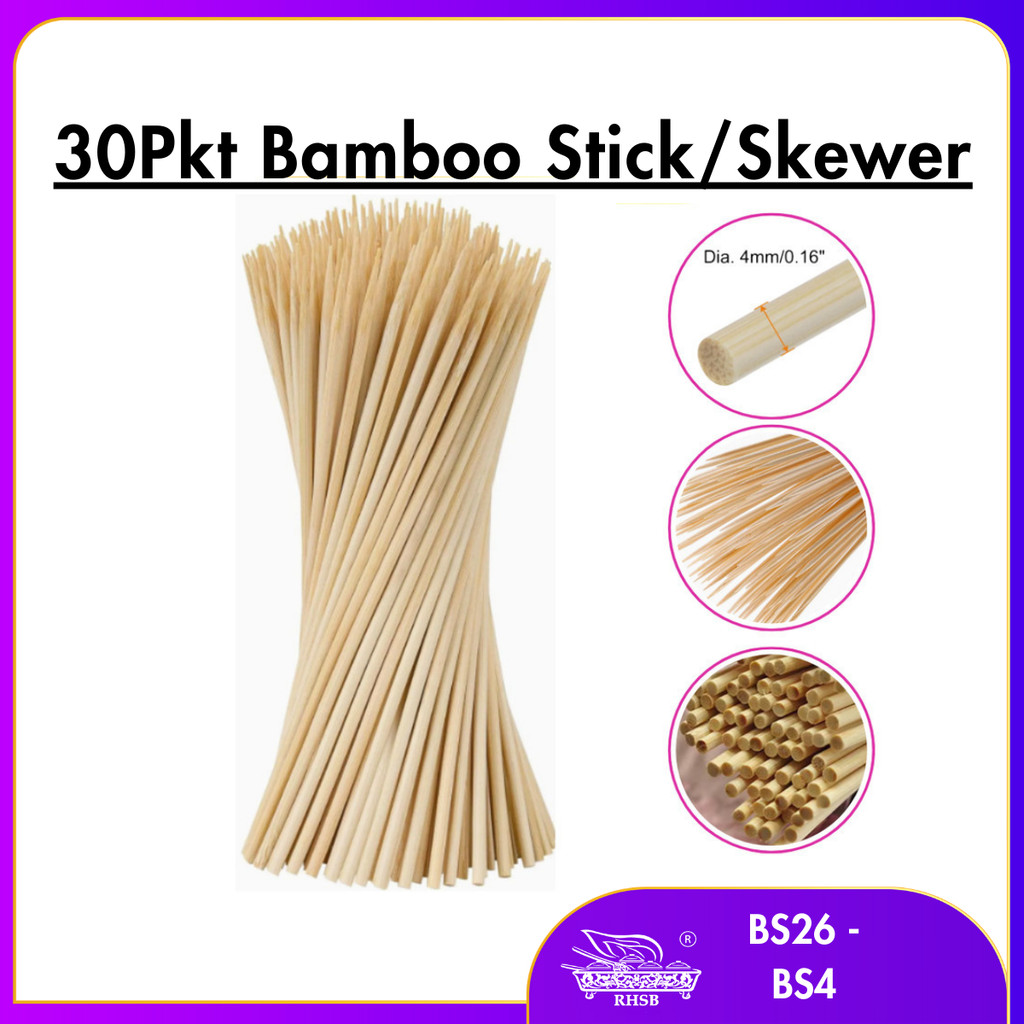 30PKT LIDI BUNGA TELUR / SATAY STICK / BAMBOO STICK / KAYU CUCUK SATAY / BARBEQUE STICK / BAMBOO SKE