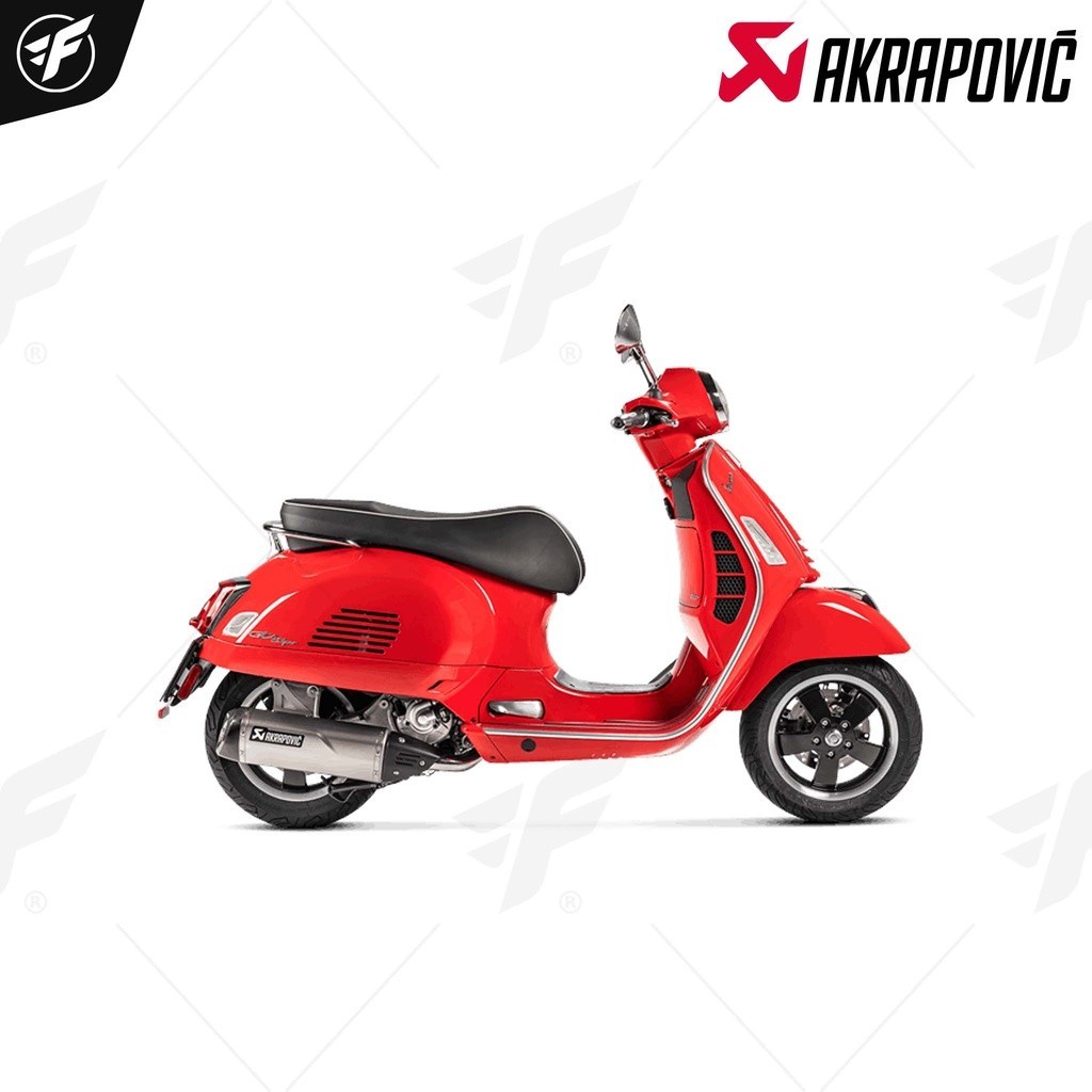 ท่อสูตร/ท่อแต่ง/ท่อไอเสีย Akrapovic Slip on SS new shape : for Vespa GTS/GTV300HPE/250