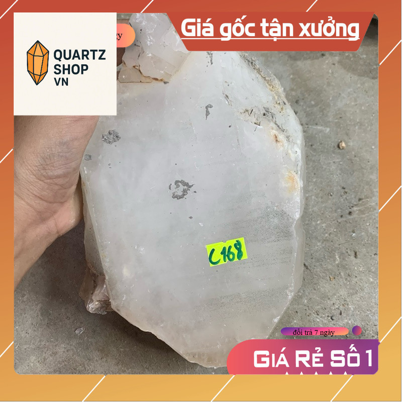 หินควอตซ์หยาบธรรมชาติหลัก (หินแท้) หนัก 3.3kg (C168) ใช้สําหรับตกแต่งบ้าน VN