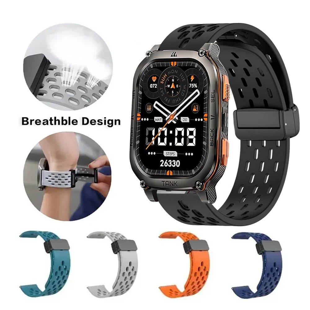 22 มม.20 มม.ซิลิโคนแม่เหล็ก KOSPET TANK T3 Ultra 1/2/TANK T2 Breathable กีฬาสร้อยข้อมือสําหรับ KOSPET TANK M3/M2/M1 pro สายคล้อง