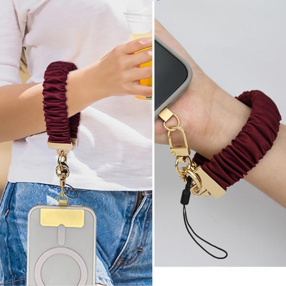 (จัดส่งในพื้นที่) สั้นโทรศัพท์มือถือเชือกเส้นเล็กข้อมือความรู้สึกระดับไฮเอนด์โทรศัพท์มือถือโซ่เชือกยืดหยุ่นยืดหยุ่นริ้วรอยโทรศัพท์มือถือพวงกุญแจจี้ - รูปที่ 2