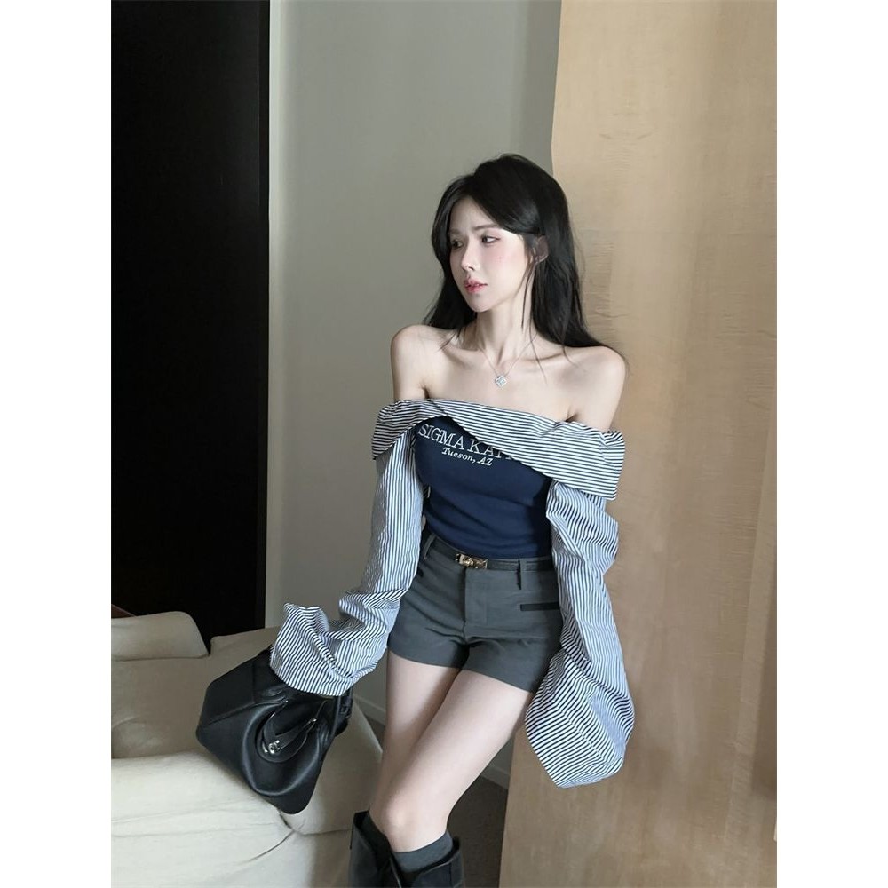 เสื้อแขนยาวสไตล์เกาหลี พิมพ์ลายขี้เหล็กย้อนสมัย สีตัดกัน เหมาะสำหรับคนชอบสไตล์อินฟลูเอนเซอร์ - รูปที่ 6