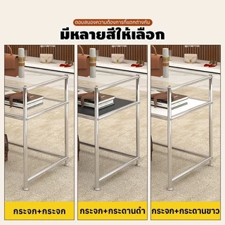 MOK 120*60*80cm โต๊ะอเนกประสงค์ สามสี กระจกกันระเบิด ท่อเหล็กกล้าไร้สนิมหนา แบริ่งที่แข็งแกร่ง