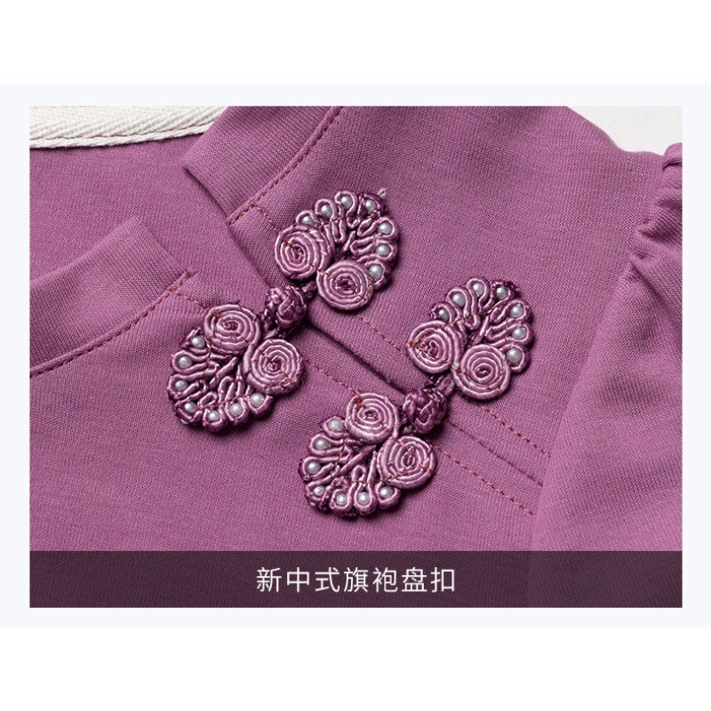 ขนาดใหญ่ขนาดด้านบนฤดูร้อนเสื้อผ้าสตรีสาวเสื้อผ้าสไตล์จีนใหม่สไตล์จีนติดกระดุมไม่สม่ําเสมอSlimmerดูลดอายุแขนสั้นด้านบน - รูปที่ 6