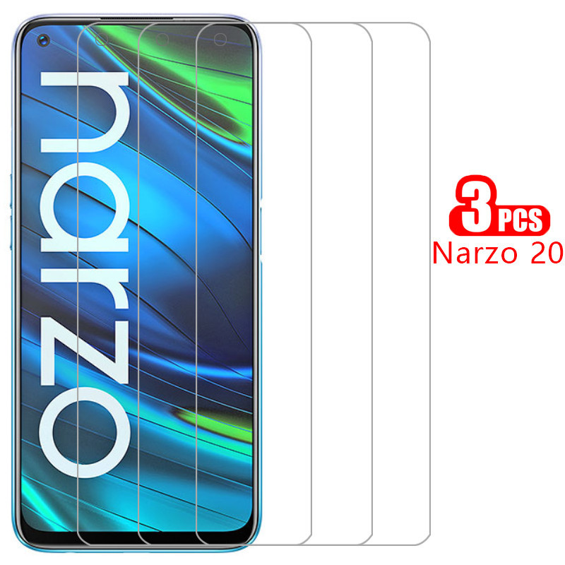 กระจกนิรภัยป้องกันสําหรับ realme narzo 20 pro 20a ป้องกันหน้าจอบน narzo20 narzo20a a20 20pro ฟิล์ม r