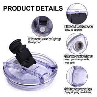 Sutee 1 ชิ้นถ้วยแก้ว, 20/30/40 ออนซ์ Splash Proof ฝาครอบขวด, สําหรับถ้วยพร้อมที่จับ Multicolor Themos Tumbler ฝาพลาสติก