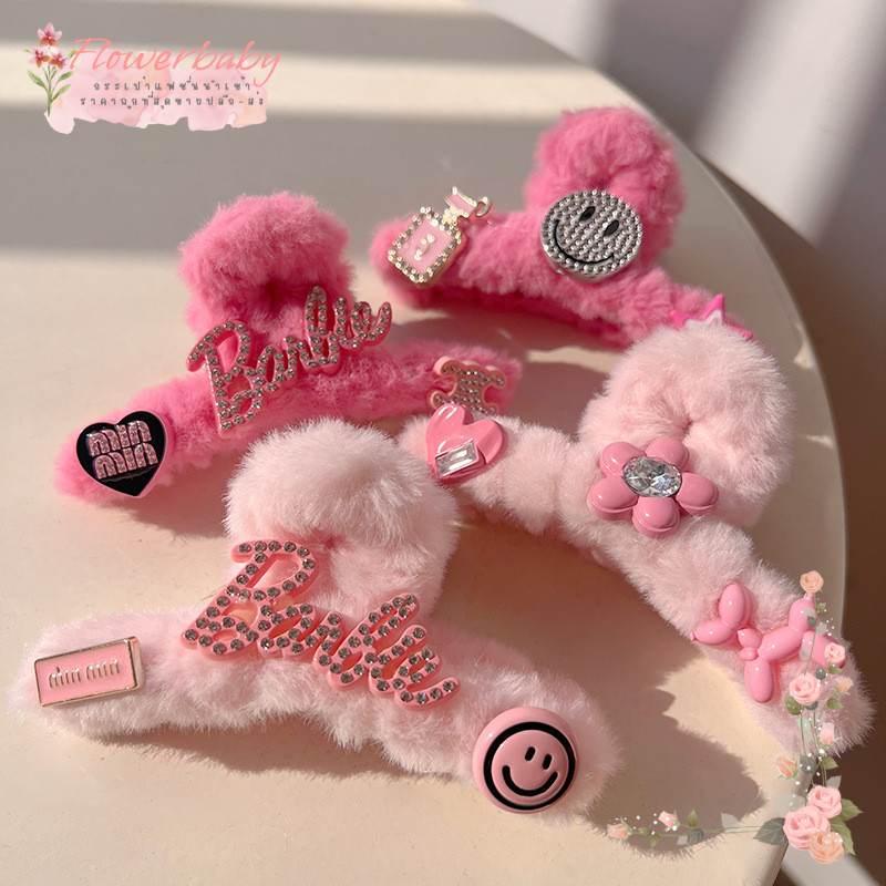 กิ๊บติดผม y2k กิ๊บติดผมน่ารัก Barbie บาร์บี้ โบว์ แฟชั่น สําหรับผู้หญิง ส่งเร็ว
