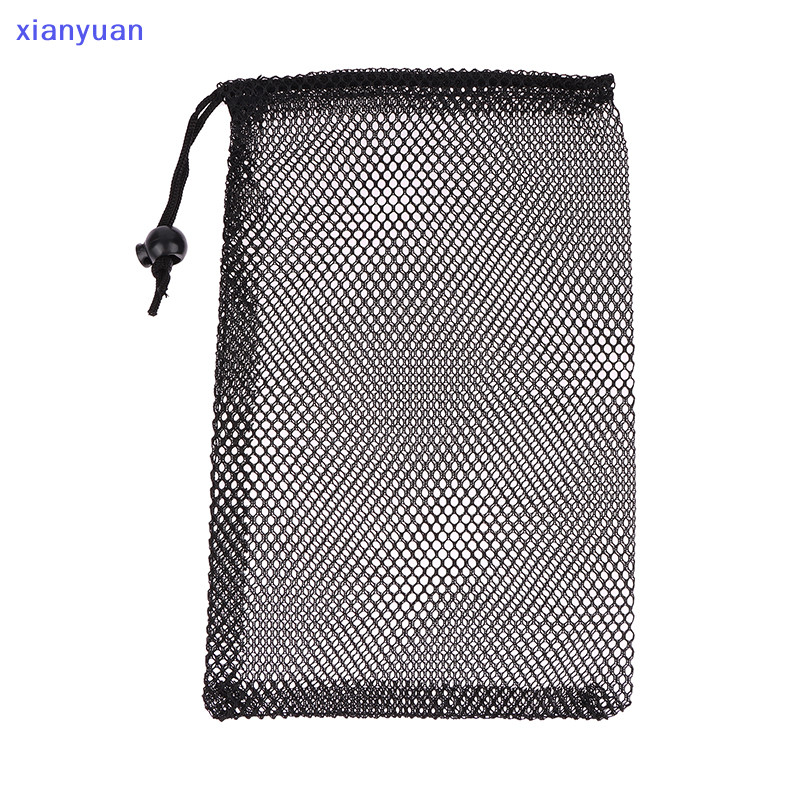 [xianyuan] สีดําไนลอนตาข่าย Drawstring กระเป๋าเก็บกระเป๋าอเนกประสงค์ Home Travel กิจกรรมกลางแจ้งถุงซ