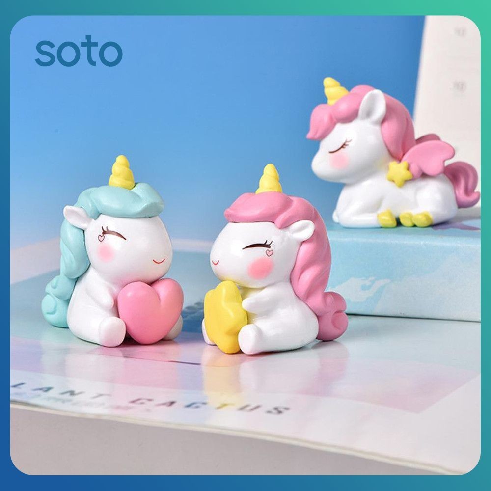 ♫ Micro Landscape ตกแต่งเดสก์ท็อปยูนิคอร์น DIY Miniature ตกแต่งคอนโซลกลาง
