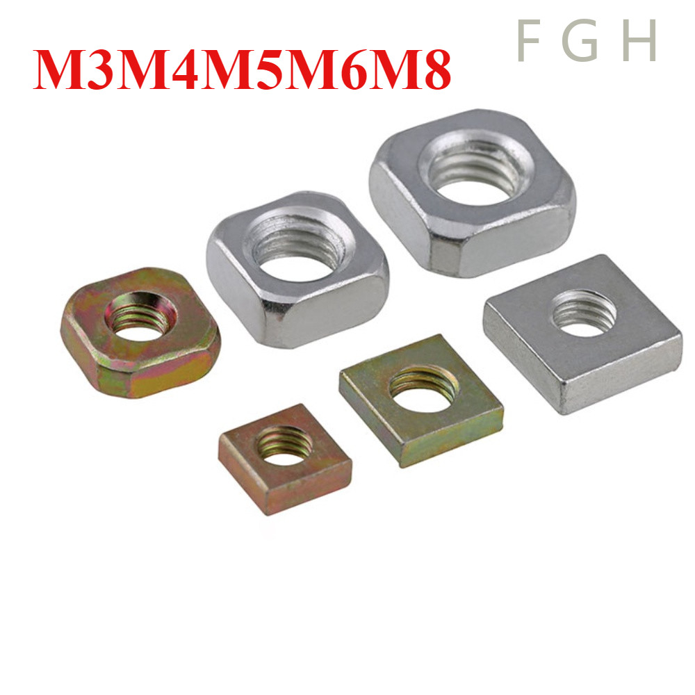 [FGHYX-1] Gb39 เหล็กชุบสังกะสีน็อตสี่เหลี่ยมน็อตสี่เหลี่ยมน็อตล็อคฝาเกลียว Daquan M3M4M5M6M8