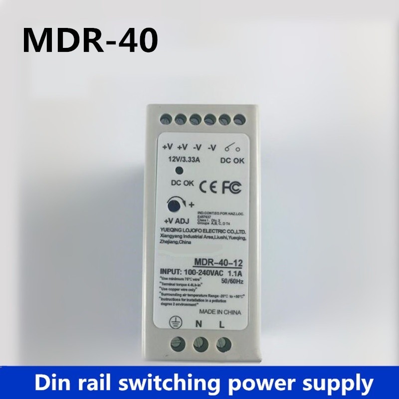 ✷MDR-40 Din Rail Power Supply 40W 12V 3.33A, 24v 1.7a Switching Power Supply AC 110v/220v Transforme
