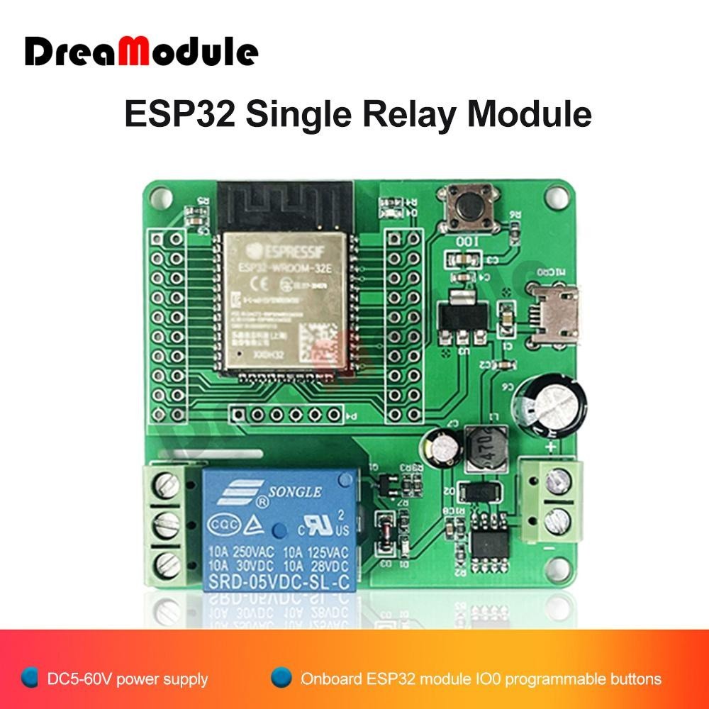 ⁂ESP32-WROOM Development Board Single Relay Module DC7-60V Suitable for ESP32 Secondary Development