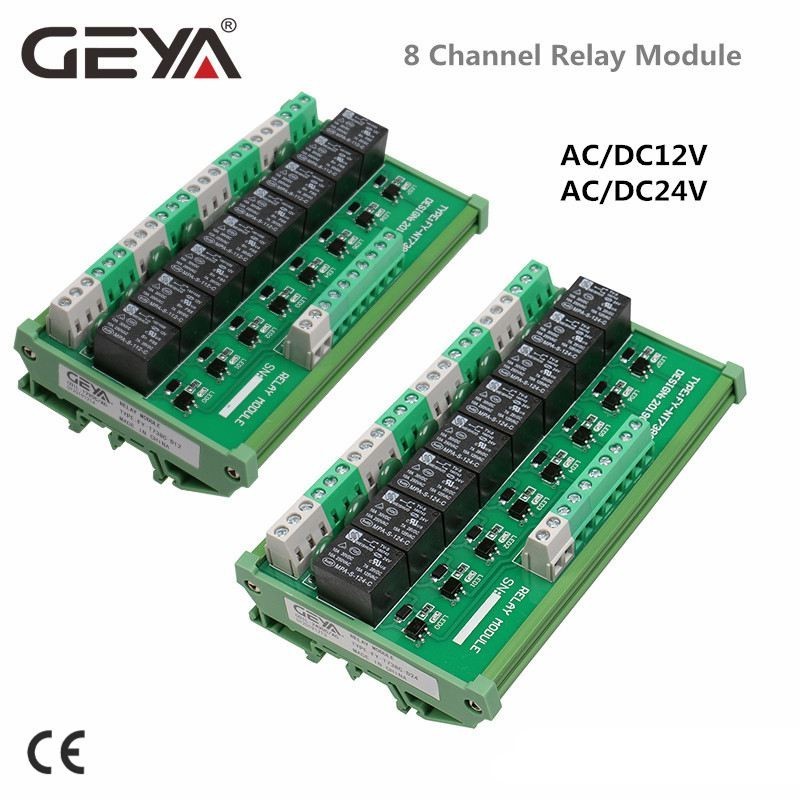 ✪GEYA 8 Channel Relay Module DC 24V 12V Intermediate Power Relay Control Switch 5VDC