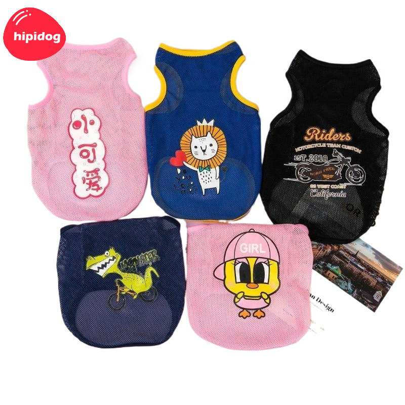 【Hipidog】เสื้อผ้าสัตว์เลี้ยง เสื้อกั๊ก พิมพ์ลายการ์ตูนสุนัข แมวน่ารัก สําหรับผู้หญิง และผู้ชาย