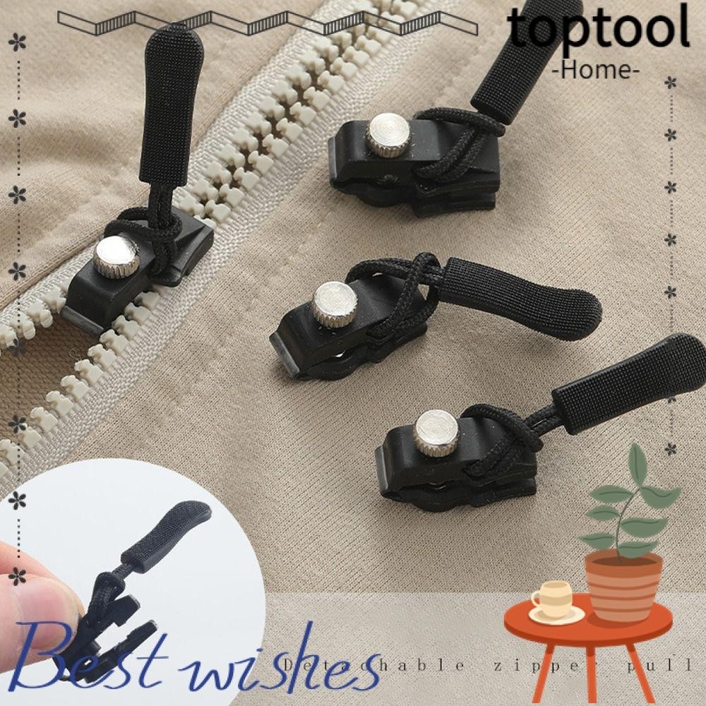 Toptool ชุดซ่อมซิป, 3 ขนาดที่แตกต่างกันที่ถอดออกได้หัวซิป,เปลี่ยน Bad Buckle DIY เครื่องมือเย็บผ้า Instant Zipper Puller