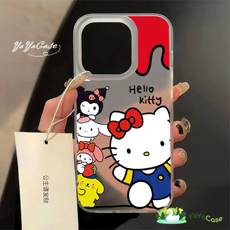 สำหรับ iPhone11 13 Case For เคสไอโฟน14 15 12 pro max 7 8 14 15 Plus X XR XS Max Hello Kitty Model โปร่งใสรุ่นFrostedเคส
