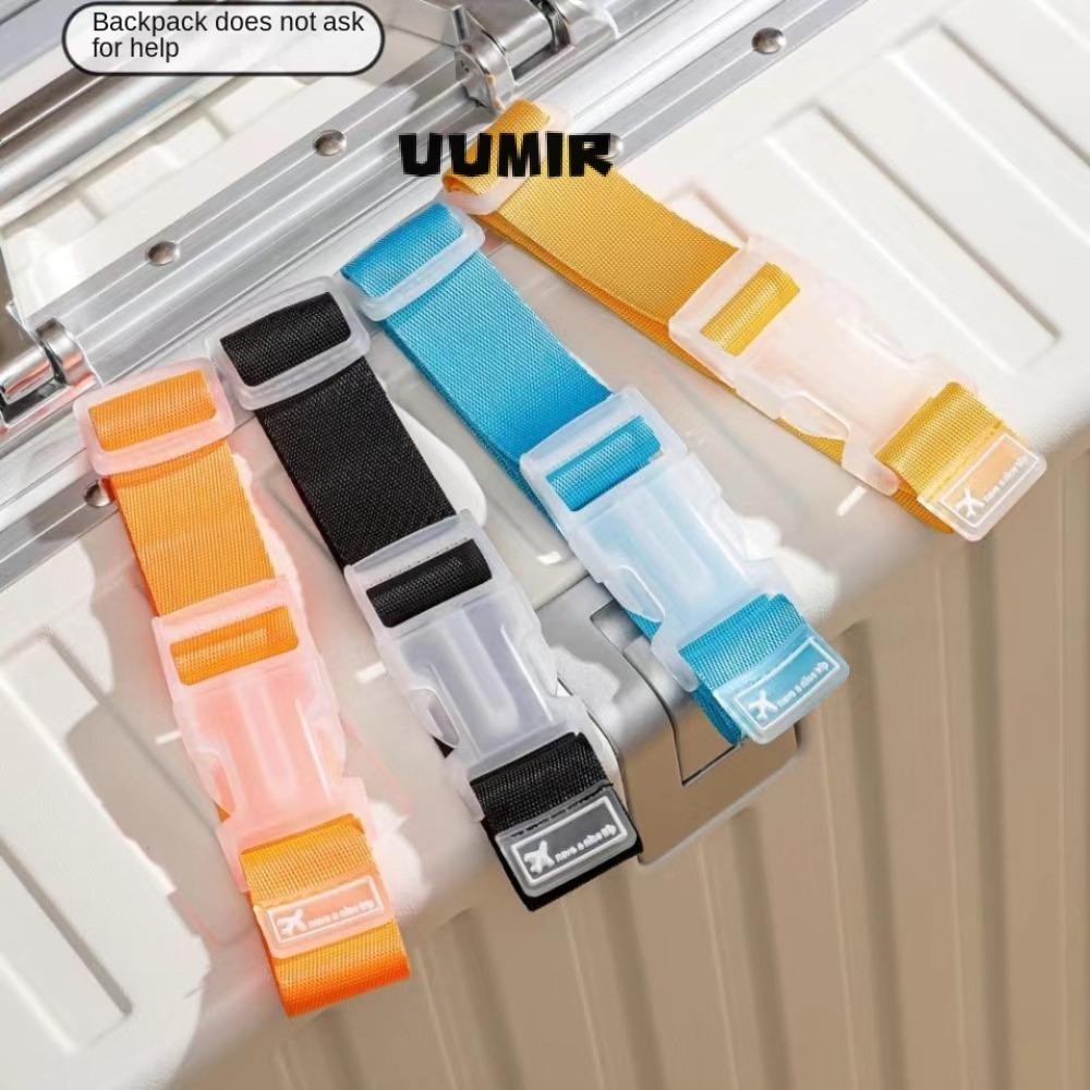 UUMIR สายรัดบรรจุกล่องสัมภาระ, สายรัดรักษาความปลอดภัยกระเป๋าเดินทางแบบปรับได้ไนลอน, อุปกรณ์การเดินทาง สายรัดกระเป๋าเดินทางแบบพกพาที่ปลอดภัย